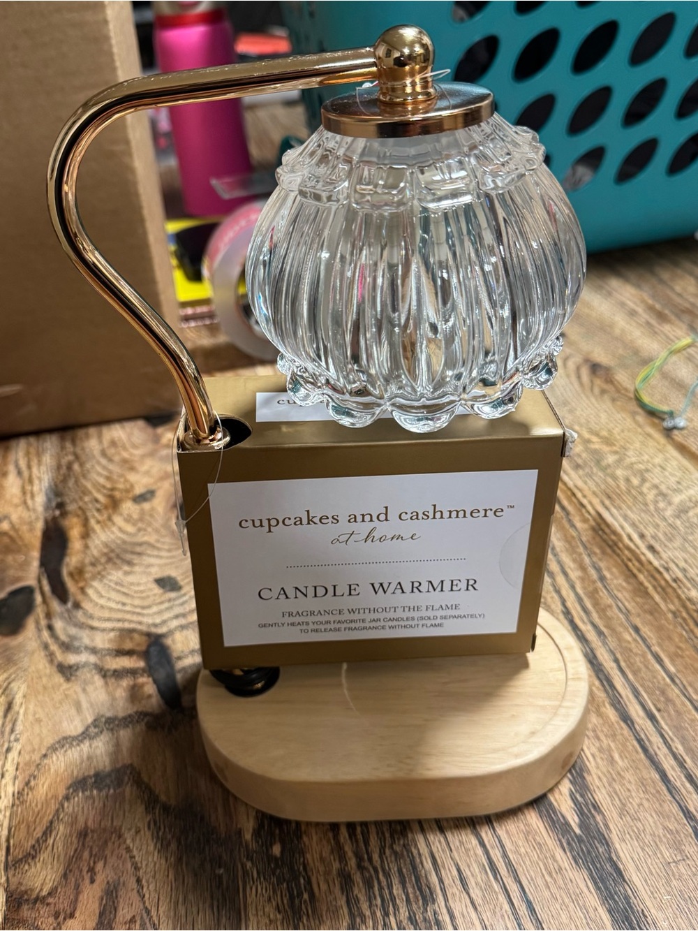 Cupcakes & Cashmere Candle Warmer Lamp w/wood Base Fragrance Without the Flame